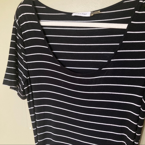 CALVIN KLEIN Black & White Stripe Maxi Dress EUC - Picture 3 of 4